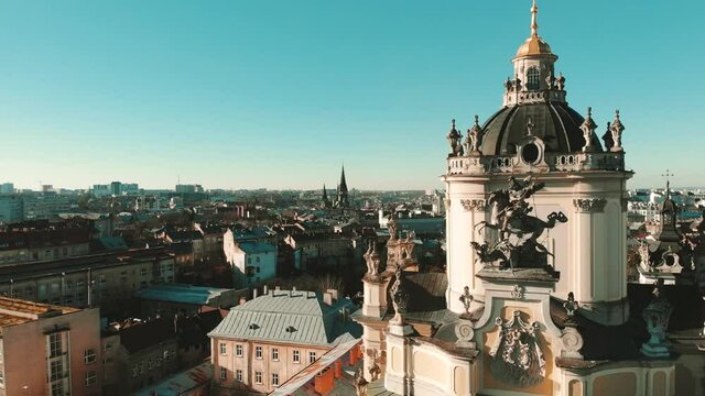 rococo church, fly over baroque church