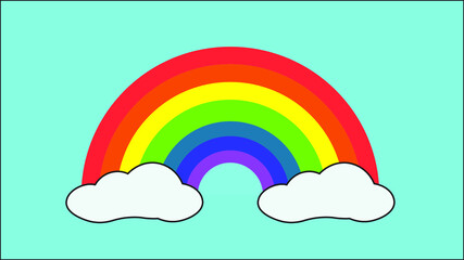 rainbow with clouds illustration
