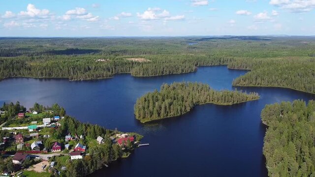 Republic of Karelia, Russia. Beautiful northern nature. River and waterfall. Northwestern Russia. Incredibly beautiful, wild forests of Karelia. The most beautiful waterfall Kumi-threshold. 