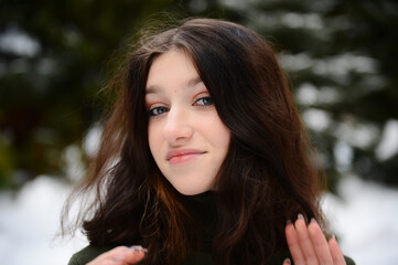 Naklejka premium Portrait of beauty teen girl