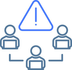 Teamwork line icon. Team employees symbol. Remote office sign.  Design element. Line style teamwork icon. Vector illustrations.