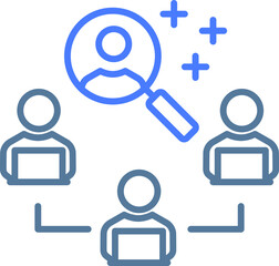 Teamwork line icon. Team employees symbol. Remote office sign.  Design element. Line style teamwork icon. Vector illustrations.