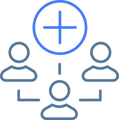 Teamwork line icon. Team employees symbol. Remote office sign.  Design element. Line style teamwork icon. Vector illustrations.