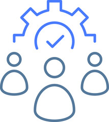 Teamwork line icon. Team employees symbol. Remote office sign.  Design element. Line style teamwork icon. Vector illustrations.