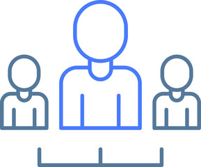 Teamwork line icon. Team employees symbol. Remote office sign.  Design element. Line style teamwork icon. Vector illustrations.