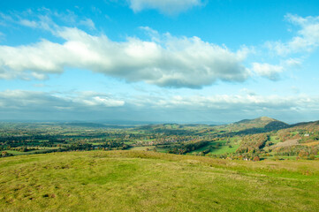 Fototapeta na wymiar Malvern hills of England in the autumn.