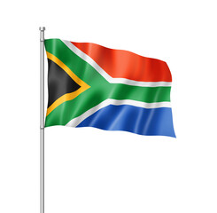 South African flag isolated on white