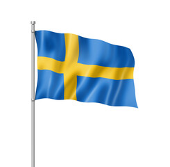 Swedish flag isolated on white