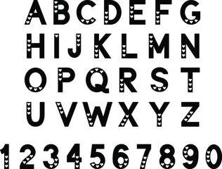 Heart Cutout Alphabet Letters and Numbers Graphic Set 