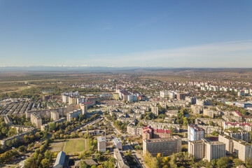 Fototapeta na wymiar Aerial view of Ivano-Frankivsk city, Ukraine.