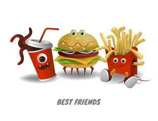 Fast food monsters as best friends