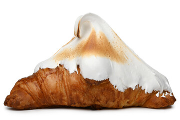 Fresh croissant with meringue