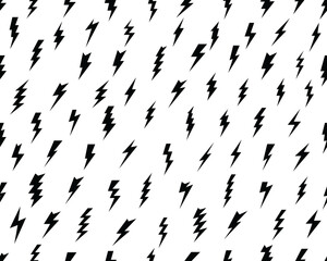 Lightning bolt seamless pattern on a white background	