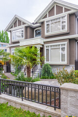 Fragment of a house with nice outdoor landscape in Vancouver, Canada.