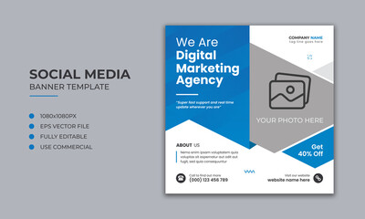 Digital marketing corporate social media instagram post and web banner template