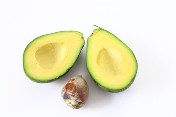 fresh avocado on a white background