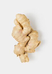 Ginger root on white background.