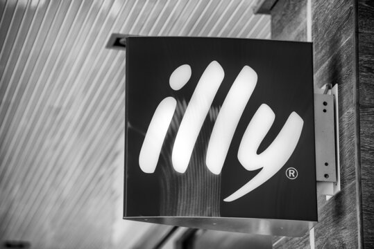 MAHE, SEYCHELLES - SEPTEMBER 15, 2017: Illy Coffee sign. Illy is an Italian coffee company specializing in espresso, headquartered in Trieste.