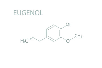 Eugenol molecular skeletal chemical formula.	