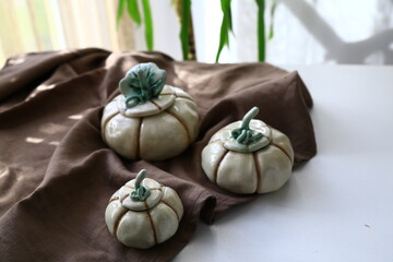 handmade ceramic pumpkin made for home decor