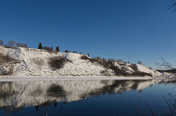 North Saskatchewan River on a Clear Winter Day