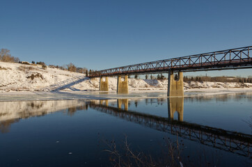 Bridge over the River in Winter