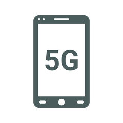 5g, mobile, network icon. Gray vector graphics.