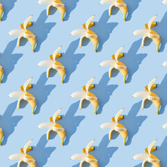 Banana pattern on a blue background