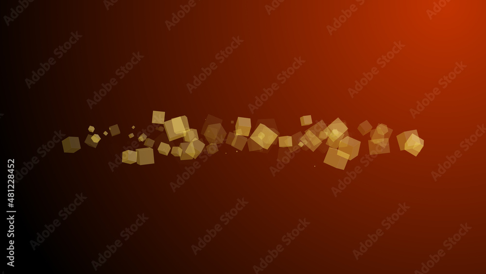 Poster 3d cubic blocks square mockup with perspective render illustration