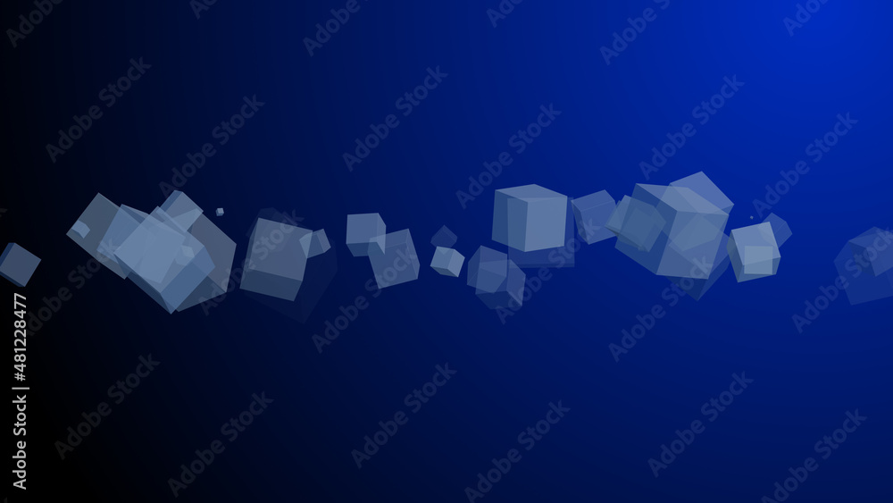Poster 3d cubic blocks square mockup with perspective render illustration