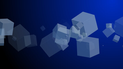 3d cubic blocks square mockup with perspective render illustration 