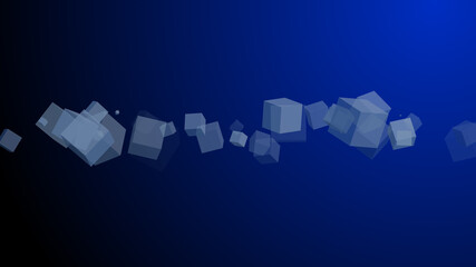 3d cubic blocks square mockup with perspective render illustration 