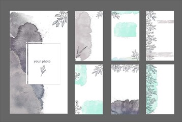 spring templates for instagram, stories, spring layouts, spring break, collection of pictures with place for text, minimalism, flowers
