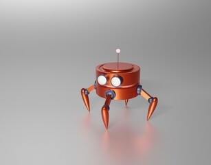 Mini spider robot 3D rendering
