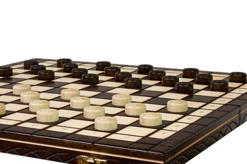warcaby znajdujące się na szachownicy