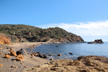Fototapeta na wymiar Spiaggia e laghetto di Terranera, isola d'Elba. Italia.