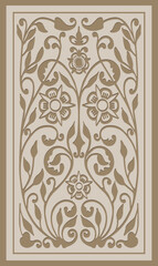 Vector wooden carved panel for background creation
