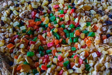 Georgian national sweets, desserts and dried fruits