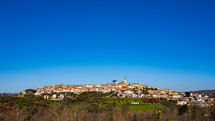 panoramic view of the village of Sant'Angelo All'esca, Avellino, Campania, Italy