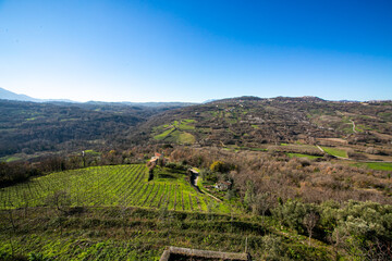 Fototapeta na wymiar Taurasi, Avellino, Italy: panorama with hills and mountains.