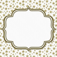 Fun border with gold star on white