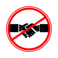 negative. covid-19, no handshake concept illustration design graphic