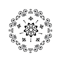 Vector pattern in Eastern style. Ornate element for design and place for text. Ornamental lace pattern for wedding invitations and greeting cards. Traditional pastel decor on light background.