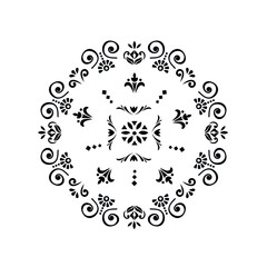 Vector pattern in Eastern style. Ornate element for design and place for text. Ornamental lace pattern for wedding invitations and greeting cards. Traditional pastel decor on light background.