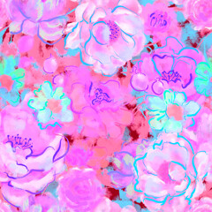 Seamless flower pattern. Surface floral wallpaper   