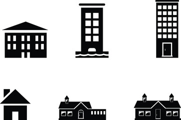 house home building hospital bank icon sign design 