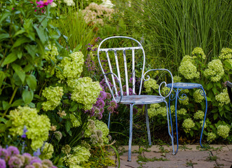 Vintage Blue Metal Chair The