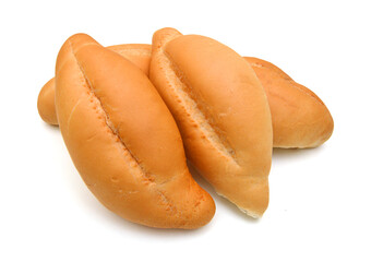 Piece of bread on white background