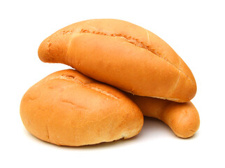 Piece of bread on white background