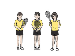 バレーボール バレー部 シルエット 部活 スポーツスパイク レシーブ 女子 中高生 イラスト Wall Mural Senryu